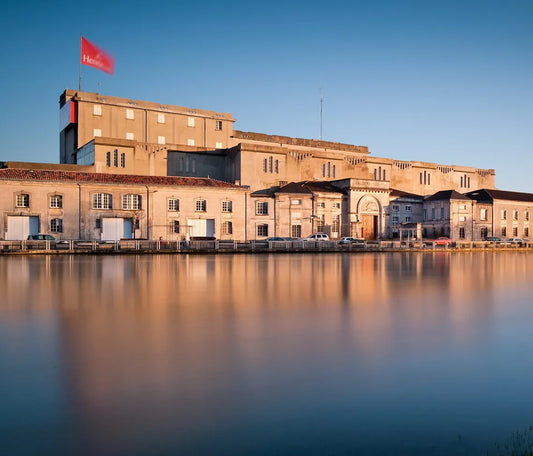 Hennessy headquarters on the Charente River in Cognac, France.