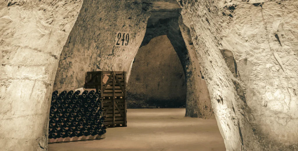 The champagne caves at Veuve Clicquot.