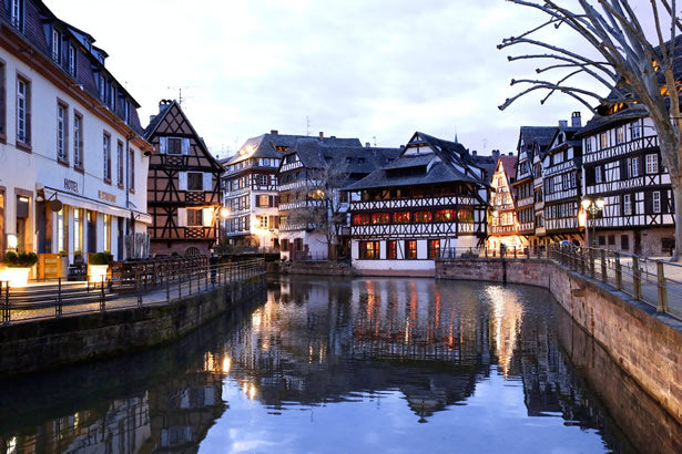 A canal in Strasbourg, France.
